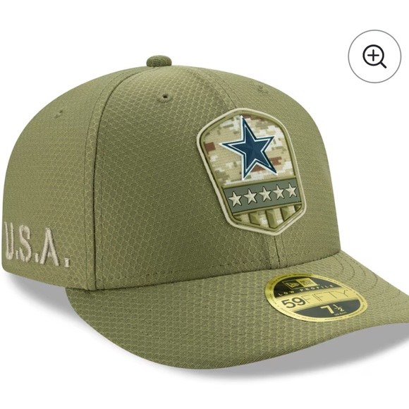 Dallas Cowboys Salute to Service Sideline Fitted Hat Low Profile 59FIFTY Olive - Picture 1 of 9